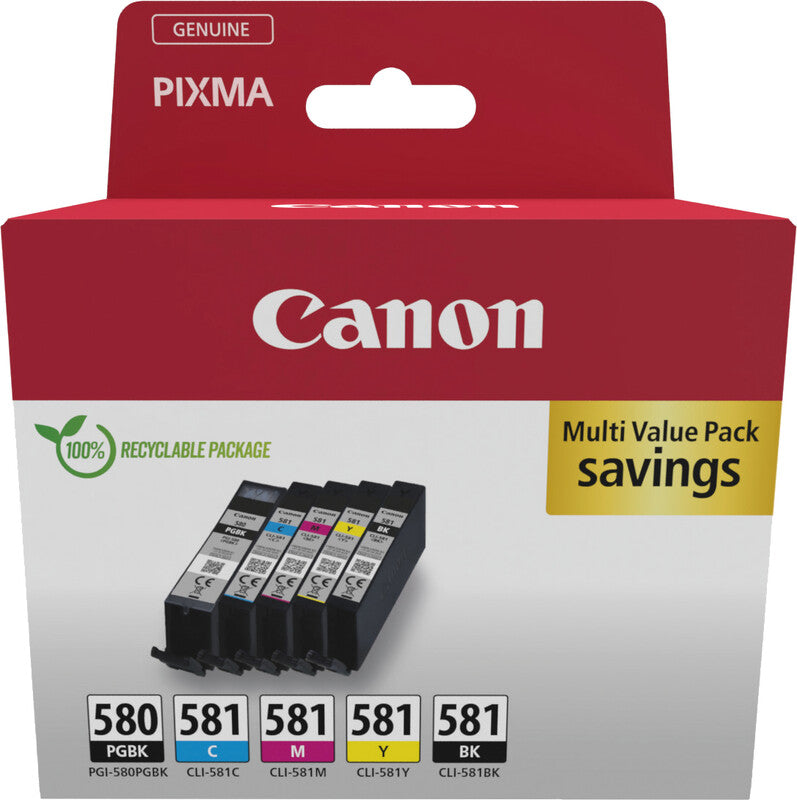 Canon Tintenpatronen-Multipack PGI-580/581, 5er-Pack – für Pixma