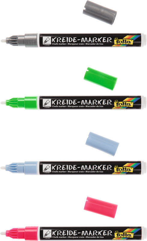 Folia Kreidemarker – Rund, 1–2 mm – 5er-Set, Pastel Dreams