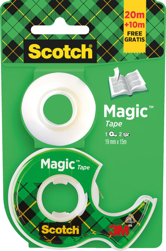 Scotch Handabroller – für Rollenbreite bis 19 mm, für Bandlänge bis 15 m, für Kern 1", transparent