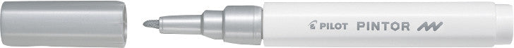 Pilot Pigment-Marker Pintor – feine Rundspitze 0,9-1,5 mm – silber metallic – deckend