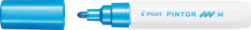 Pilot Pigment-Marker Pintor – Rundspitze 1,5-2,2 mm – Blau Metallic – Für dunkle Oberflächen geeignet
