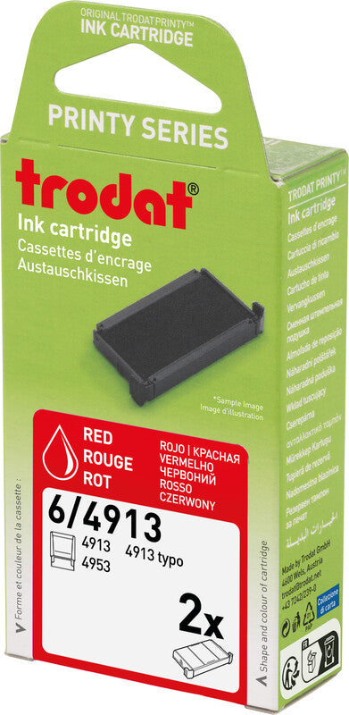 Trodat Ersatzkissen – getränkt, Rot, Kunststoff, für Modell 4913
