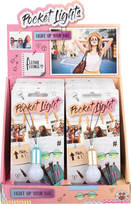 Trendhaus Taschenlampe Pocket Light Festival – batteriebetrieben (3× LR41, mitgeliefert), mit Schlaufe, sortiert