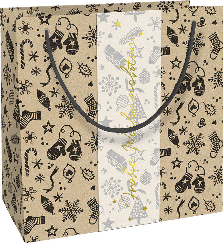Braun + company Tragetasche Christmas Things – mit Baumwollkordel, Papier – 200 × 210 × 80 mm