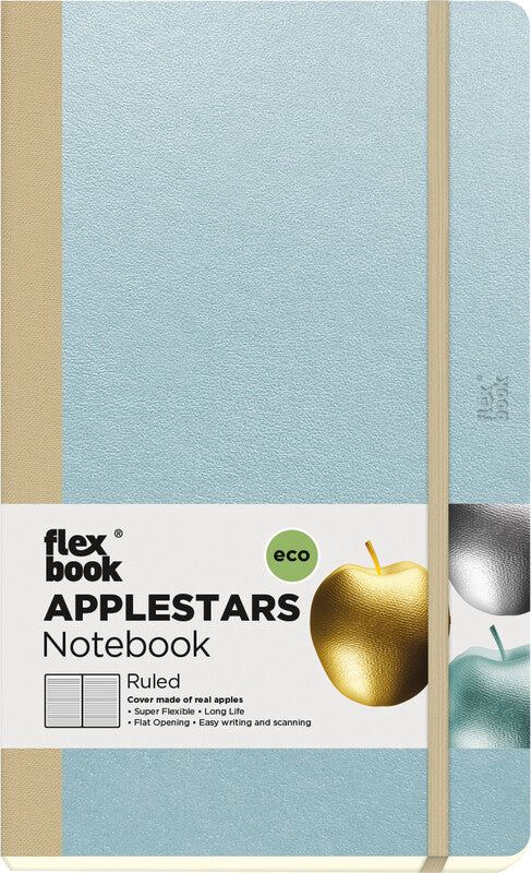 Flexbook Notizbuch – 130 × 210 mm – 192 Seiten – 100 g/m² – gebunden, Gummiband, abgerundete Ecken – blau