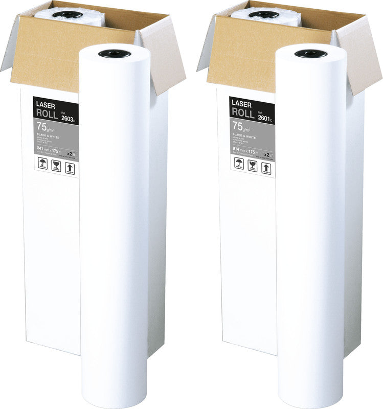 Clairefontaine Clairalfa Plotterpapier – 33,1" × 175 m, 75 g/m², weiss, 2 Rollen
