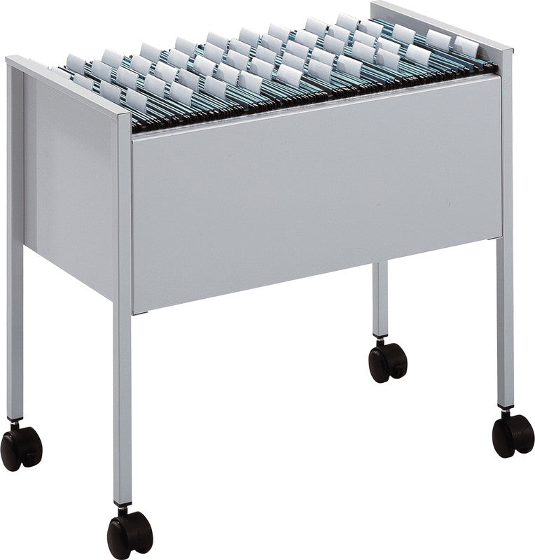 Durable Hängemappenwagen – für 80 Hängemappen A4, mit Rollen (2 feststellbar), 655 × 592 × 368 mm, silber, Sta