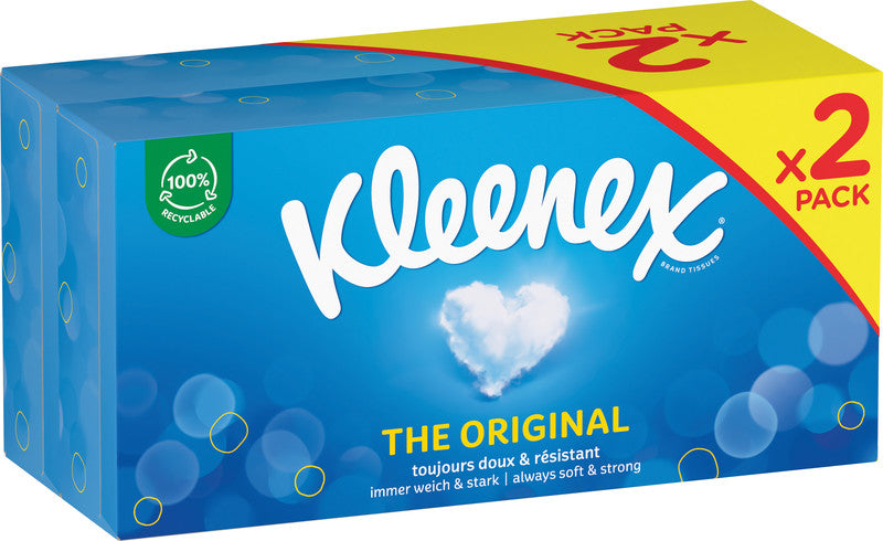 Kleenex Kosmetiktücher The Original – 3-lagig, weiss – 2 Boxen
