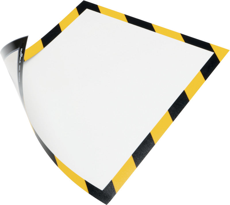 Durable DURAFRAME Sicherheits-Magnetrahmen – A4 – gelb/schwarz – 5er-Pack
