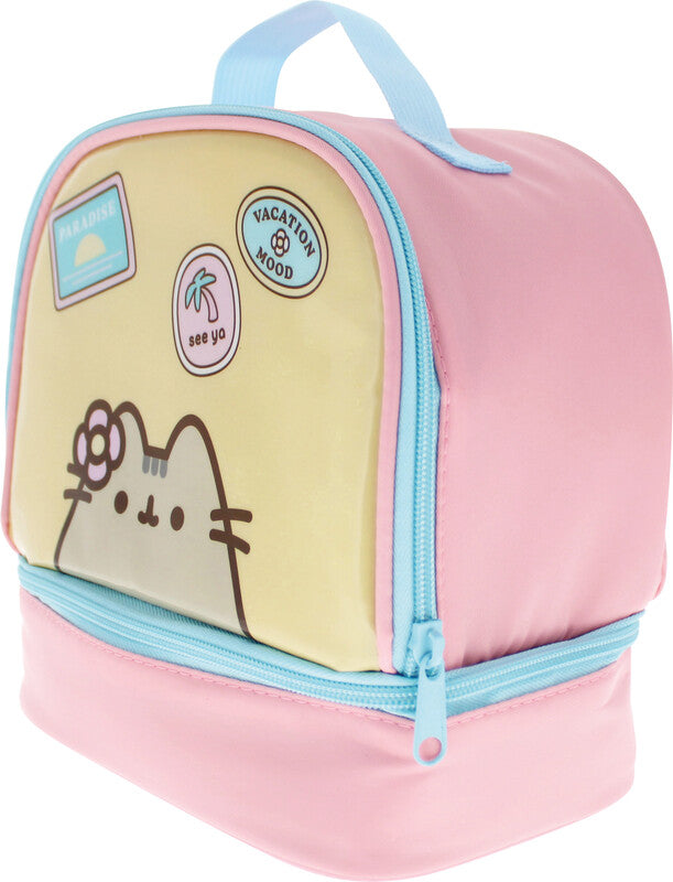 Pusheen Lunchtasche – 2 getrennte Fächer, Reissverschluss, Tragegriff – mehrfarbig