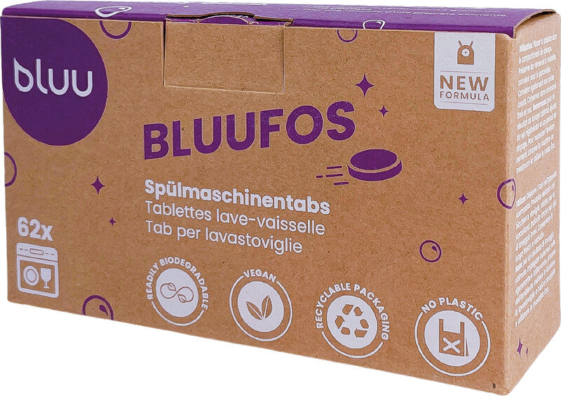 Bluufos Spülmaschinentabs Duftneutral – für Geschirrspüler – 62 Tabs