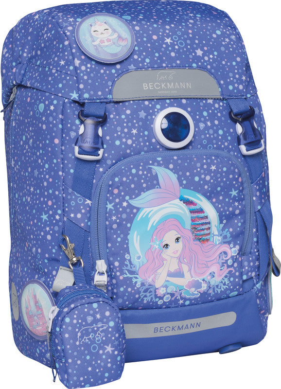 Beckmann Classic Schulrucksack 1st – Aquagirl – mit Leuchteffekt – 22 l, 24,0×37,0×25,0 cm