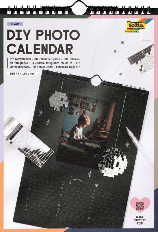 Folia Bastelkalender, immerwährend – 21 × 29,7 cm – Kalendarium d/f/i/e – 1 Monat pro Seite
