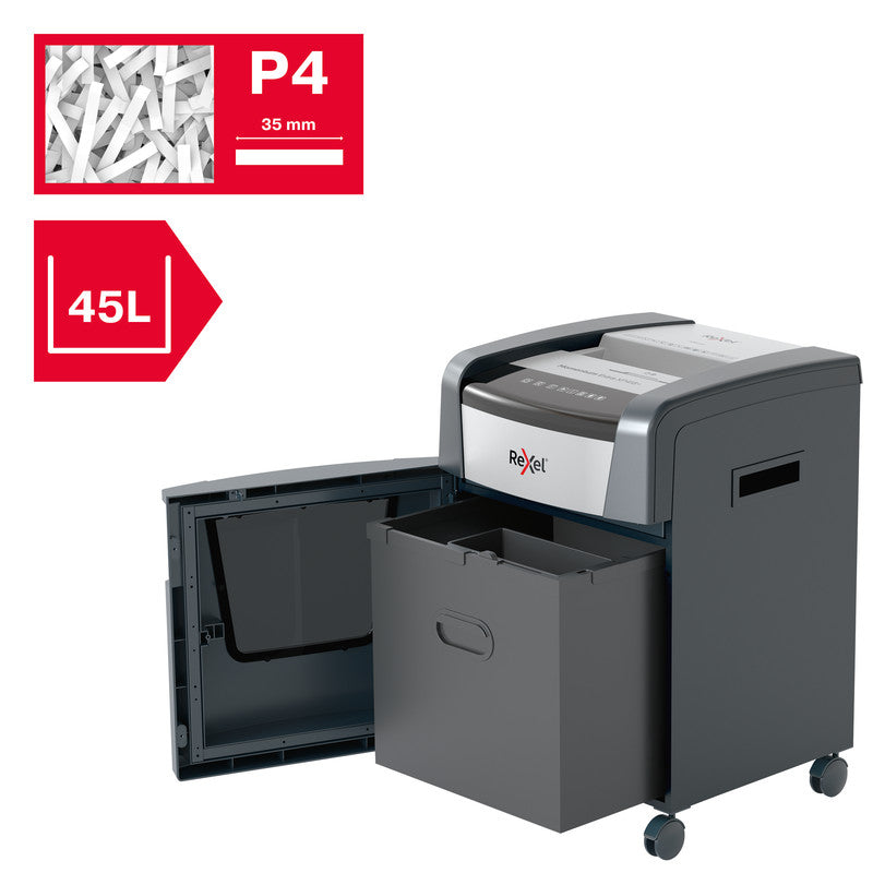 Rexel Momentum Extra XP418+ – Aktenvernichter, DIN P-4, Partikelschnitt 4 × 35 mm, 18 Blatt, 45 l, A4