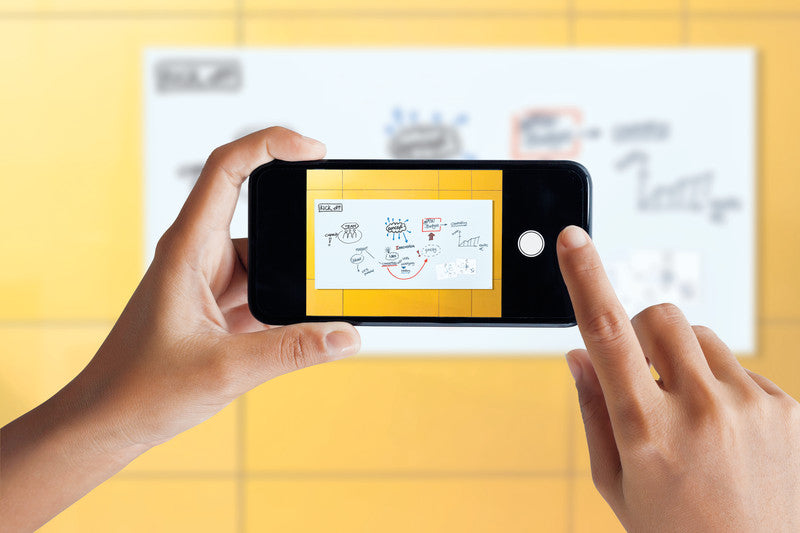 Sigel Whiteboard – 100 × 65 cm, Glas, magnetisch, Wandmontage, inkl. SuperDym-Magnetwürfel, Montagesatz