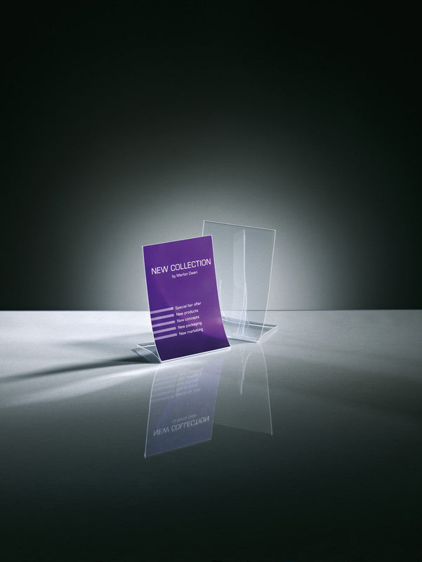 Sigel Tischaufsteller – für A5 Hochformat, Transparent, Kunststoff, 157×90×225 mm