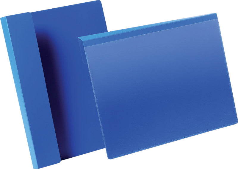 Durable Kennzeichnungstaschen mit Falz – 297 × 210 mm, blau, wiederablösbar, für A4 quer