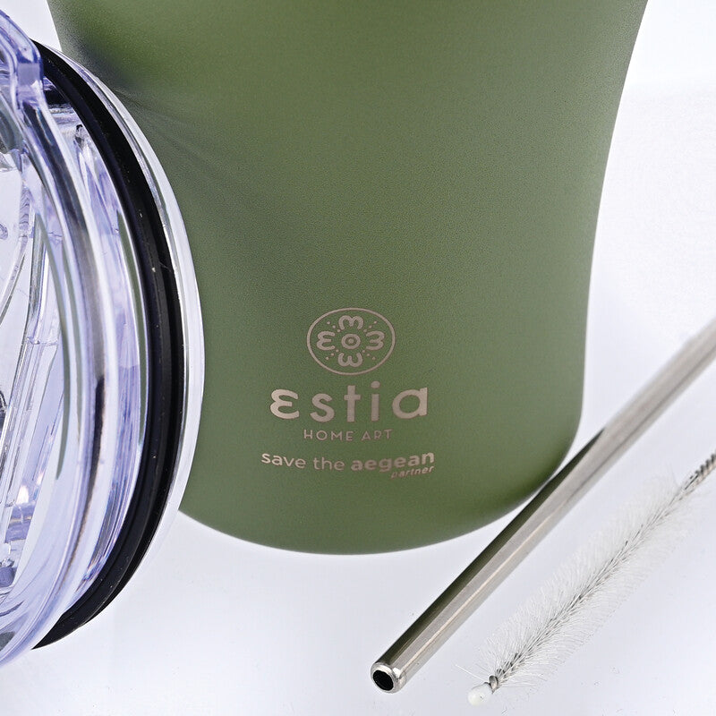 Estia Trinkbecher Forest Spirit – 350 ml, Ø 9,0 cm, Edelstahl, Druckverschluss, doppelwandig