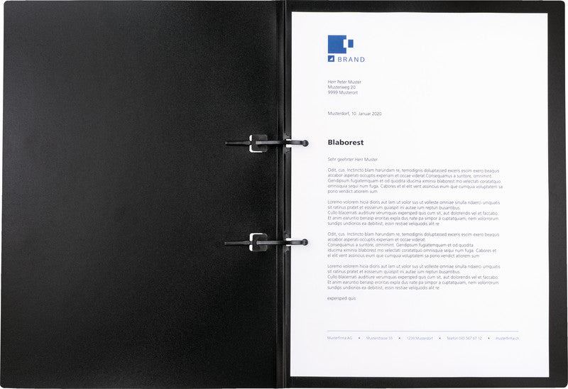 Kolma Schnellhefter LineaVerde – A4, PP, schwarz, Integrierte Abheftvorrichtung