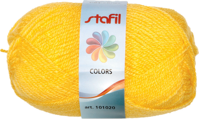 Stafil Schulwolle, Acryl, Goldgelb, für Stricknadeln Ø 3–3,5 mm und Häkelnadeln Ø 2,5–3 mm