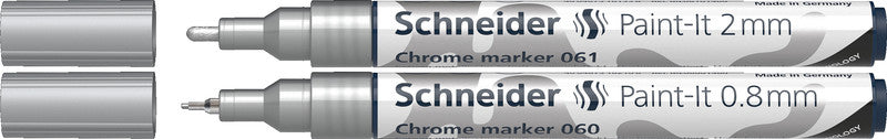 Schneider Schreibgeräte Schneider Paint-It Paint Marker – Rundspitze 0,8–2 mm – Chrom, 2er-Set