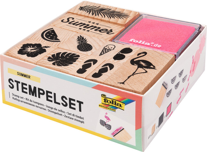 Folia Motivstempel-Set – Sommer, Set zu 13, Kissen sortiert