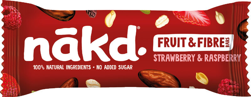 Nakd Energieriegel – Erdbeere & Himbeere, vegan, 3 × 44 g (132 g)