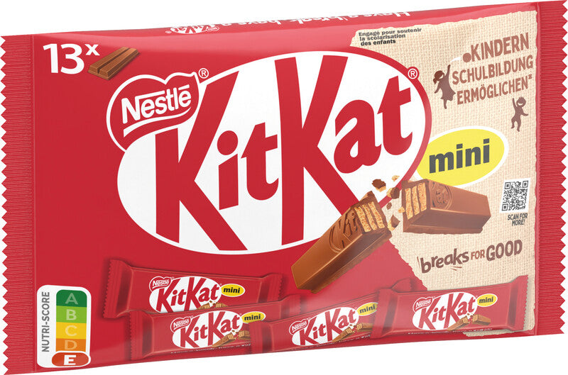 Nestle KitKat Classic Schokoladenriegel – Milch, Mini, 13 × 16,7 g (217 g)