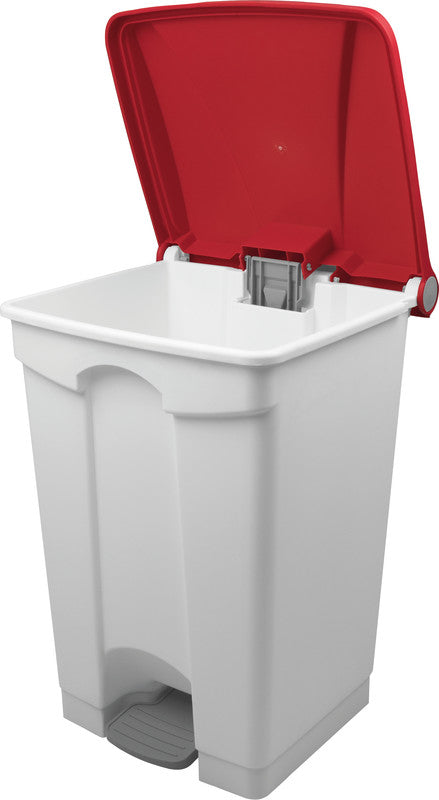 Helit Abfallcontainer – 45 l – mit Deckel – Kunststoff, Weiss – B × H × T 410 × 600 × 400 mm