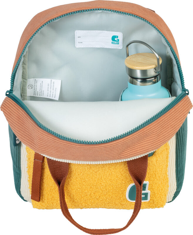 Glühwürmchen Kindergartenrucksack Elena – 7 l, mit Namensschild, Polyester – Gelb/Braun, 240 × 300 × 100 mm