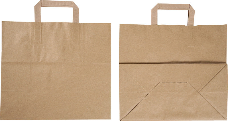 Elco Tragetasche, braun, mit Flachhenkeln – 320 × 220 × 340 mm – 50 Stk.