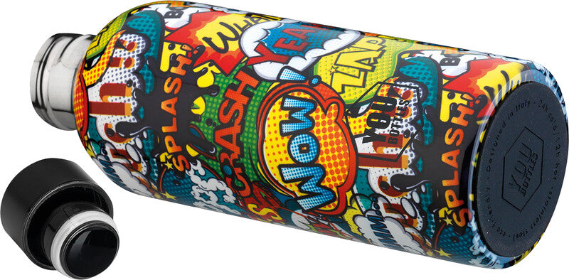 Youbottles Trinkflasche Dual – 5 dl – Edelstahl, isoliert, Schraubverschluss – Street Art Comics