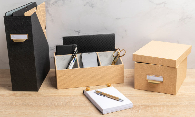 Exacompta Office by Me Stehsammler – 4 Fächer, beige, Recycling-Karton, B 277 × H 147 × T 115 mm