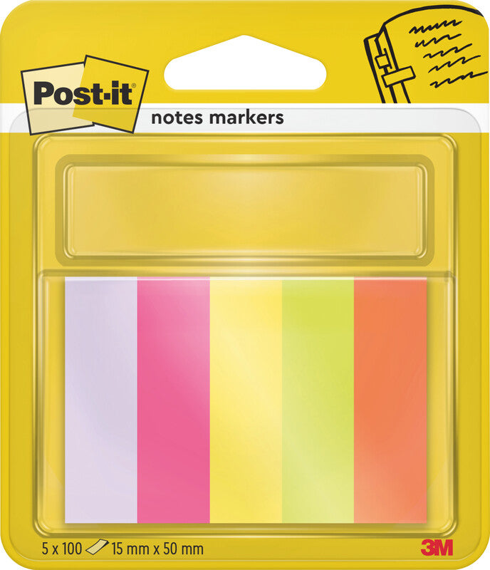 3M Post-it Seitenmarker – 15×50 mm – sortiert – 5×100 Stück