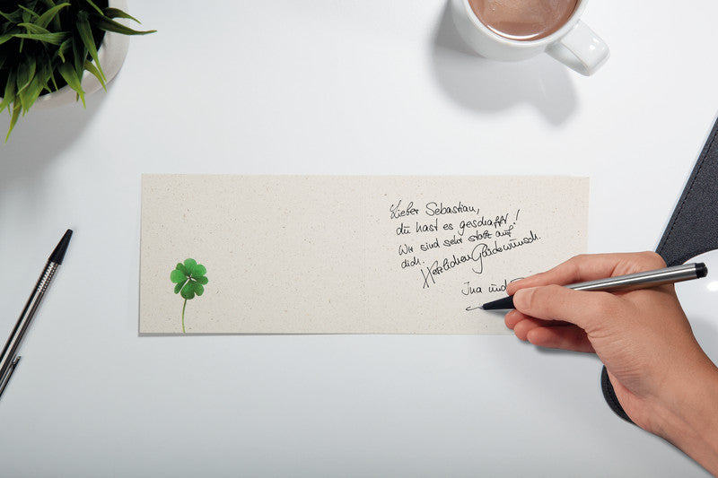 Sigel Grusskarte Luck – A6 (105 × 148 mm) – mit Umschlägen, Text DE, für Inkjet/Laser/Kopierer