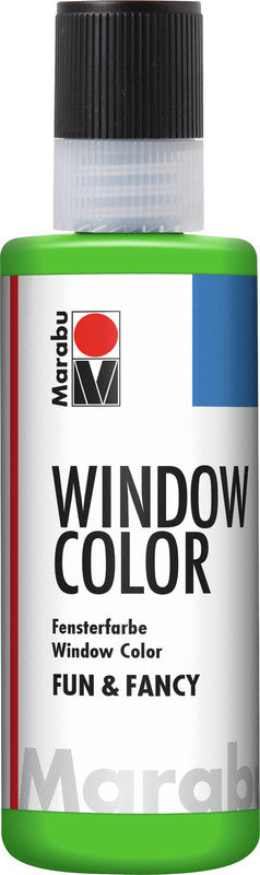 Marabu Fun & Fancy – Fenstermalfarbe – Hellgrün, 80 ml, für Glas & Porzellan