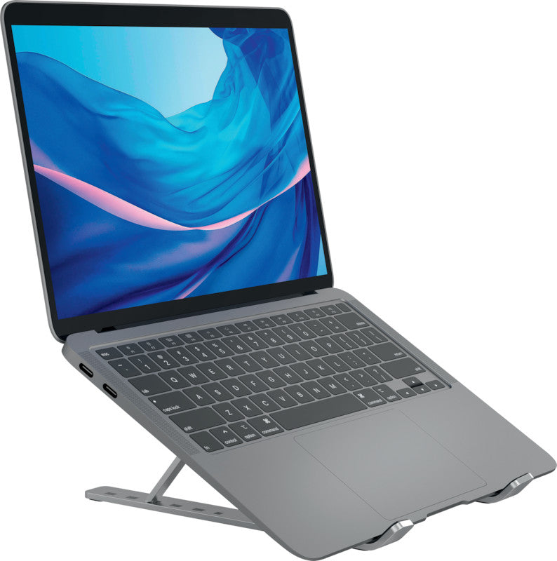 Durable Tablet-/Notebookhalter – für Notebooks und Tablets bis 15", Aluminium, Silber Metallic
