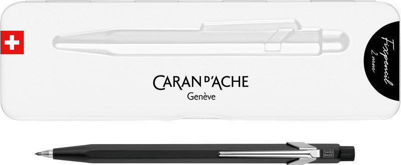 Caran d-Ache Fixpencil Slimpack Fallminenstift – 2,0 mm – Aluminium – Schwarz – Mit Spitzer