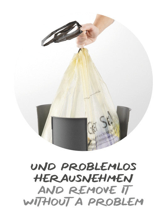 Rotho Abfallcontainer – 50 l, mit Deckel – Kunststoff, Anthrazit – B × H × T 400 × 621 × 400 mm