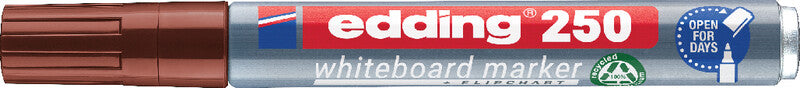 Edding Whiteboard-Marker 250 – Rundspitze 1,5-3 mm – Braun – Trocken abwischbar
