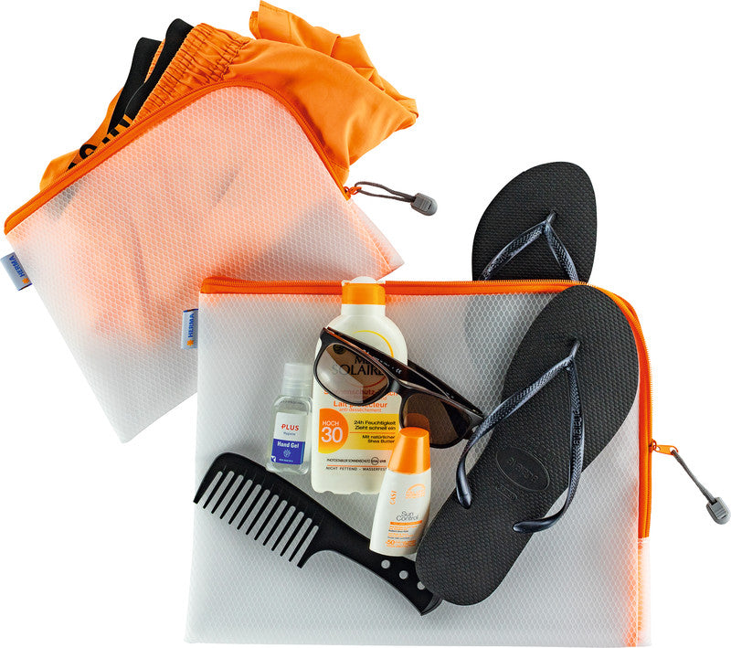 HERMA Reissverschlusstasche – Orange – Kunststoff – 36,0 × 28,0 × 0,7 cm