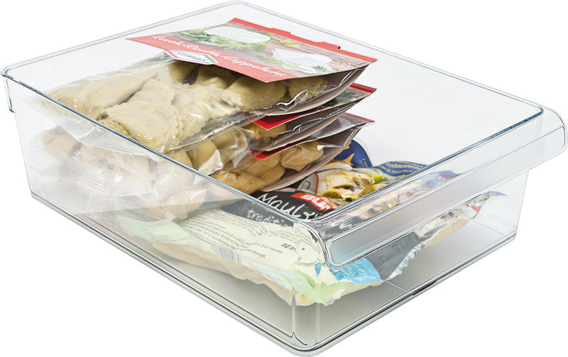 Rotho Kühlschrank-Organizer Loft – 5 l – mit Henkel, spülmaschinenfest – Kunststoff – transparent – 22 × 9 × 3