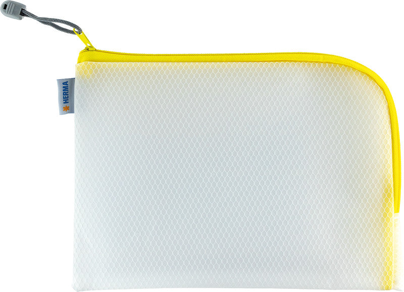HERMA Reissverschlusstasche – 260 × 200 mm, Kunststoff, Gelb – 1 Stück