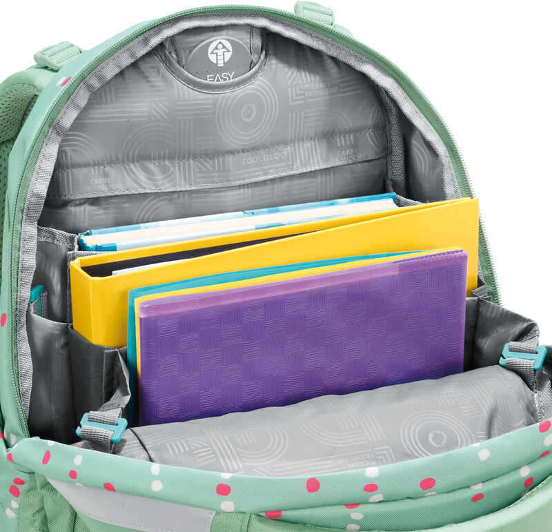 Coocazoo Rucksack Mate – Dancing Dots – 30 l, 30 × 46 × 23 cm – aus recycelten PET-Flaschen