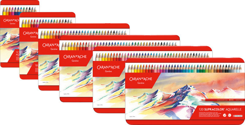 Caran d-Ache Caran d'Ache Aquarellfarbstifte Supracolor Soft – 40 Farben, im Metalletui, Ø 3,8 mm, FSC