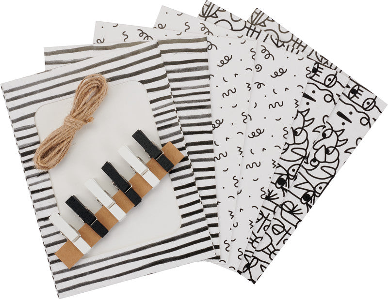 Hama Fotogirlande, Papier, sortiert, 10 × 15 cm, Länge 300 cm, mit Holzklammern – eco:plus