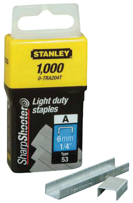 Stanley Heftklammern – Typ 53, 6 mm, 1'000 Stk., silber – für TR45, TR151YL, TR150L
