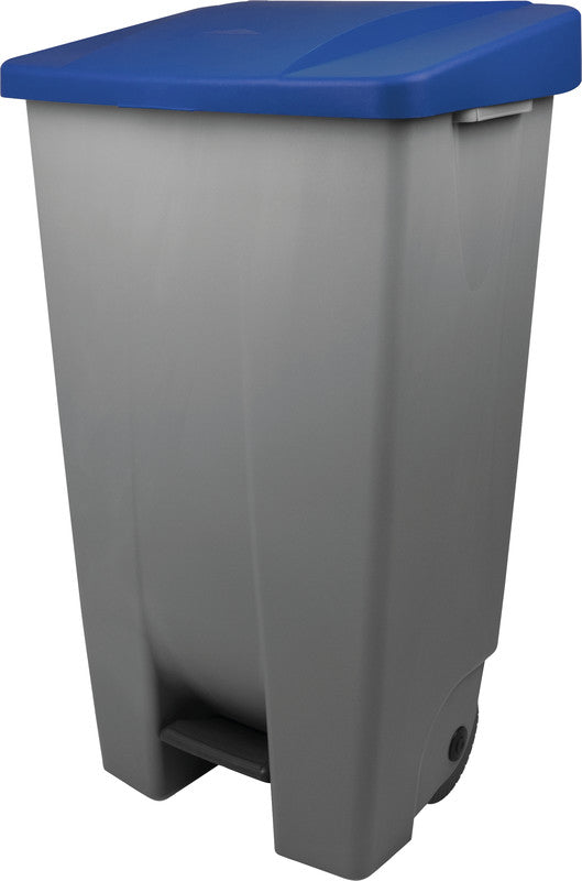 Helit Abfallcontainer the Step Chief – 120 l, mit Deckel, Kunststoff, grau – B × H × T 510 × 875 × 425 mm