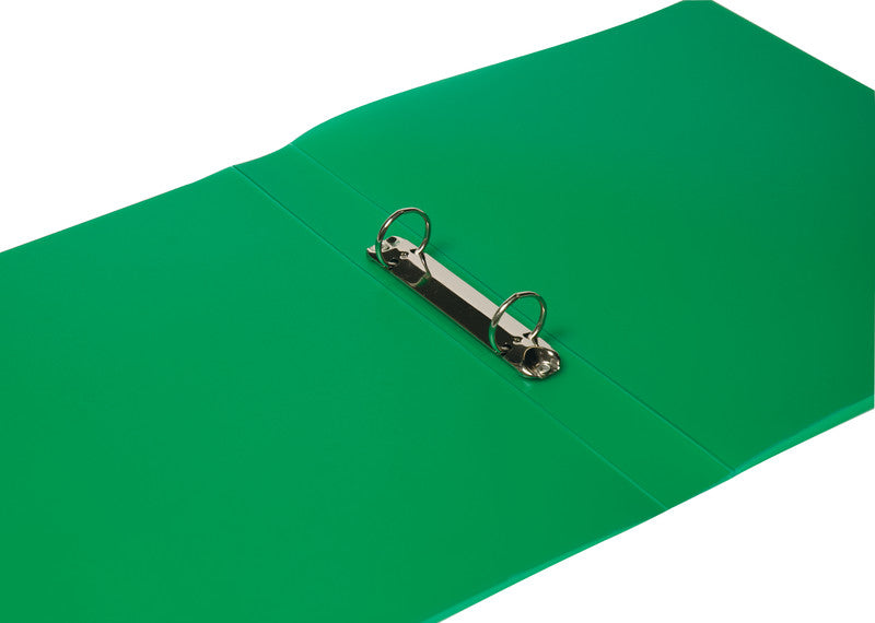 Q-connect Zeigebuch – A4 Hoch – 2-Ring, Ø 25 mm, Rücken 30 mm – Grün, Kunststoff