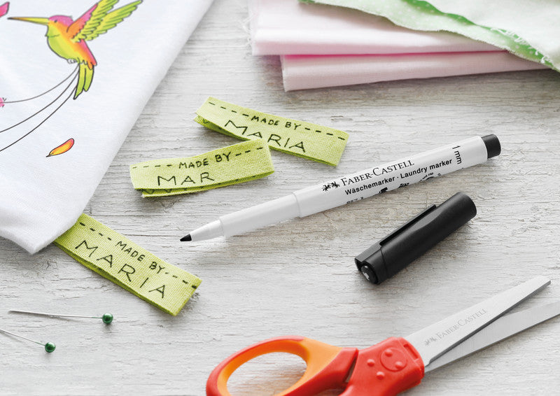 Faber-Castell 159502 Textilmarker – Rundspitze 1 mm – Schwarz